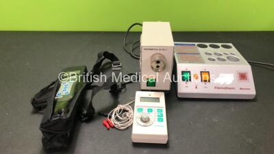 Mixed Lot Including 1 x Health Edge System Sure II Luminometer (Powers Up) 1 x B Braun Stimuplex HNS 11 Console (No Power) 1 x Olympus MU-1 Light Source (Powers Up) 1 x Baxter Fibrinotherm Heating Unit (Powers Up) *32150 - 0050278 - 6016F - 1305397*