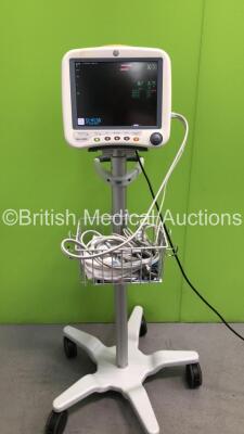 GE Dash 4000 Patient Monitor on Stand with SPO2, Temp/Co, NBP and ECG Options (Powers Up)