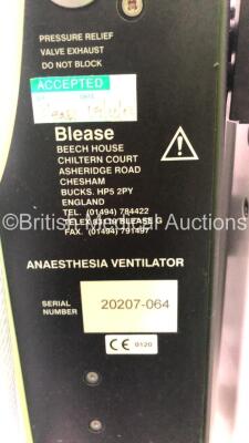 Blease Frontline Genius Anaesthesia Machine with Blease 2200 Ventilator, Blease Alarm and Hoses - 5