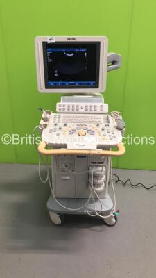 Philips HD11 EX Flat Screen Ultrasound Scanner *S/N US60975902* **Mfd 2009** Software Revision 2.0.8 with 6 x Transducers / Probes (S12-4, L12-3, C5-2, C8-5, L15-7io and C6-3) (Powers Up)