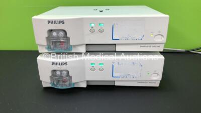 2 x Philips IntelliVue G5-M1019A Gas Modules with 2 x Water Traps *Mfd 2009 - 2009* (Powers Up) *ASAC0160 - ASAC0161*