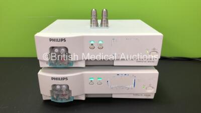 2 x Philips IntelliVue G5-M1019A Gas Modules with 2 x Water Traps *Mfd 2011- 2007* (Powers Up) *ARYE0019 - ASCE0255*