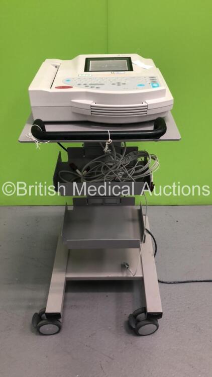 GE MAC 1200 ECG Machine on Stand with 10 Lead ECG Leads (Powers Up)