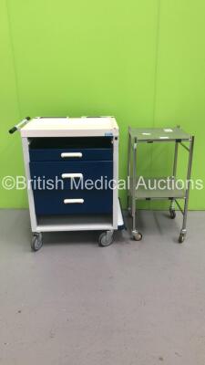 1 x Medisco Crash Trolley (Missing Draws / Damaged) and 1 x Stainless Steel Trolley