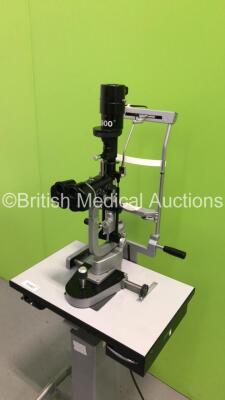 Haag Streit Bern SL 900 Slit Lamp on Hydraulic Table (Powers Up No Bulb) *S/N 71203* - 2