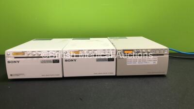 Job Lot of Printers Including 2 x Sony UP-D898MD Digital Graphic Printers and 1 x Sony UP-D897 Digital Graphic Printer (All Power Up) *SN 211500 - 7018041 - 7159201*