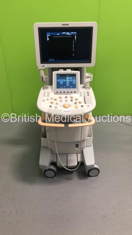 Philips Iu22 Flat Screen Ultrasound Scanner Ref S N B0mt2m Mfd 05 On R 1 Cart Software Version 6 3 5 70 With 2 X Transducers L9 3 And C5 1 Powers Up July 21 Two Day