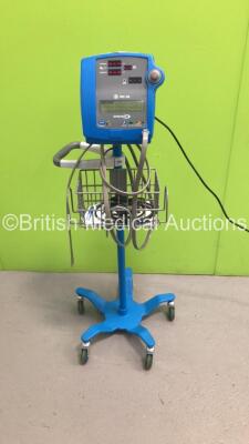 GE Dinamap Pro 100 Vital Signs Monitor on Stand with BP Hose (Powers Up) *S/N 000M1509051*