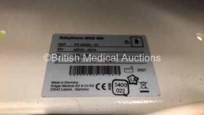 2 x Drager Babytherm 8000 Infant Incubators (Both Power Up - Both Missing Buttons - Both Incomplete - See Pictures) *S/N ARYK-0010*  **50.00 GBP Each / Buyers Premium 10 GBP** - 4