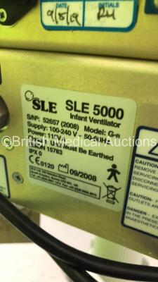 SLE 5000 Infant Ventilator TVV Plus Software Version 4.3 with Hoses (Powers Up) *S/N 52657* **Mfd 2008* - 4