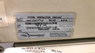 Carefusion SensorMedics 3100B Oscillatory Ventilator with Accessories - Running Hours 12475 (Powers Up) *S/N TMA19035* **Mfd 01/2002** - 5