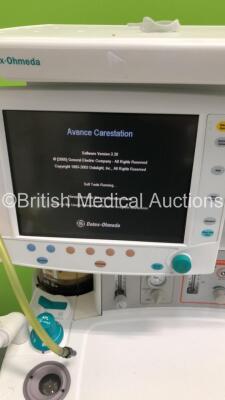 Datex-Ohmeda S/5 Avance Anaesthesia Machine Software Version 3.20 with Bellows and Hoses (Powers Up) *S/N ANBK00335* - 2