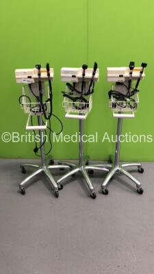 3 x Welch Allyn Otoscope / Ophthalmoscope Sets with 6 x Handpieces and 6 x Heads (All Power Up)