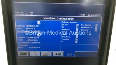 Nellcor Puritan Bennett 840 Ventilator System System Software Version 4-070000-85-AN Running Hours 6252 with Hoses (Powers Up) *S/N FS00111427* - 11