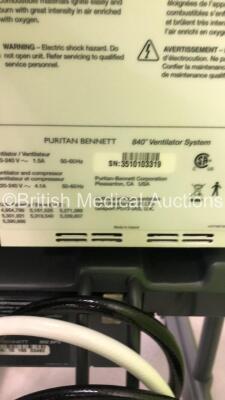 Nellcor Puritan Bennett 840 Ventilator System System Software Version 4-070000-85-AN Running Hours 3969 with Hoses (Powers Up) *S/N FS0111468* - 7