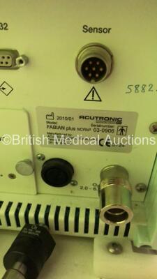 Atom V-808 Atom Transcapsule Incubator (Powers Up) on Ferno Transport Trolley with Acutronic Fabian Ventilator (Powers Up with Error) *S/N 58825 / 020906* - 7