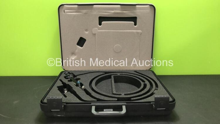 Olympus CYF-5 Video Cystoscope In Carry Case Engineer's Report : Optics - 10 Broken Fibres, Angulation - Ok , Patient Tube - Ok , Light Transmission - Ok, Channel System - Ok, Leak Check- Valve Blocked *S/N 2901049* *Mfd 2009*