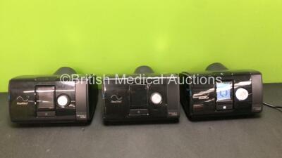 3 x ResMed Autoset Airsense 10 CPAP Units with 1 x AC Power Supply (All Power Up) *23152350243 - 2316294799 - 231652350233*