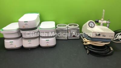 Mixed Lot Including 7 x Philips Respironics InnoSpire Deluxe Nebulizers (5 Power Up, 2 No Power) 1 x Fisher & Paykel MR730 Respiratory Humidifier Unit (Powers Up) 1 x Fisher & Paykel HC500 Respiratory Humidifier Unit (Untested Due to Foreign Plug-See Phot