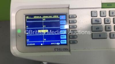 Mortara ELI 250c ECG Machine on Stand with 1 x 10-Lead ECG Lead (Powers Up) - 3