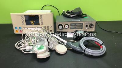 Mixed Lot Including 1 x Sonicaid FM800 Fetal Monitor Including ULT1, ULT2/FECG, MECG/FECG and TOCO/IUP Options with 5 x Transducer / Probes (Powers Up) 1 x Spembly Medical 142 Cryo Unit with 1 x Footswitch and 1 x S.R.1.R Gun (Powers Up) 1 x Spembly Medic