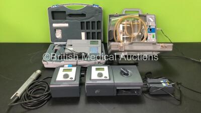 Mixed Lot Including 1 x Concept Fischer 105 Handpiece, 1 x Philips REMstar C Flex + CPAP Unit, 1 x Philips REMstar Auto A-Flex CPAP Unit and 1 x Philips System One Humidifier Unit with 1 x AC Power Supply (Both Power Up) 1 x Micro Medical MicroLab Spirome