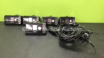 5 x ResMed AirSense 10 Autoset CPAP Units with 5 x AC Power Supplies (All Power Up)