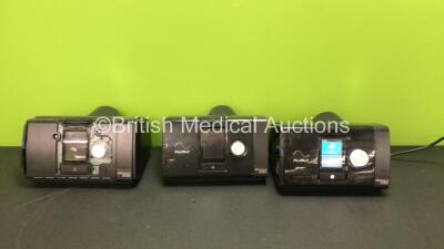 3 x ResMed AirSense 10 Autoset CPAP Units with (All Power Up with Missing Covers- See Photos, Power Supplies Not Included)