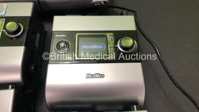 10 x ResMed AutoSet S9 EPR CPAP Units with 2 x ResMed H5i Humidifier Units and 10 x AC Power Supplies (All Power Up) - 2