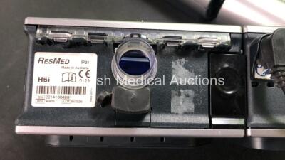 10 x ResMed AutoSet S9 EPR CPAP Units with 1 x ResMed H5i Humidifier Units and 6 x AC Power Supplies (All Power Up, 1 with Missing Dial-See Photo) - 4