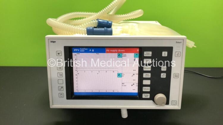 Drager Evita 4 Edition Software Version 04.26 *Mfd N-A* Ventilator with Breathing Tube Type 8421828 Running Hours 97360 (Powers Up) *ARMN-0096*