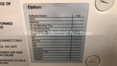 Drager Evita 2 Dura Software Version 04.24 *Mfd 2003* Ventilator with Breathing Tube Type 8420852 Running Hours 57399 (Powers Up) *ARTH-0287* - 5