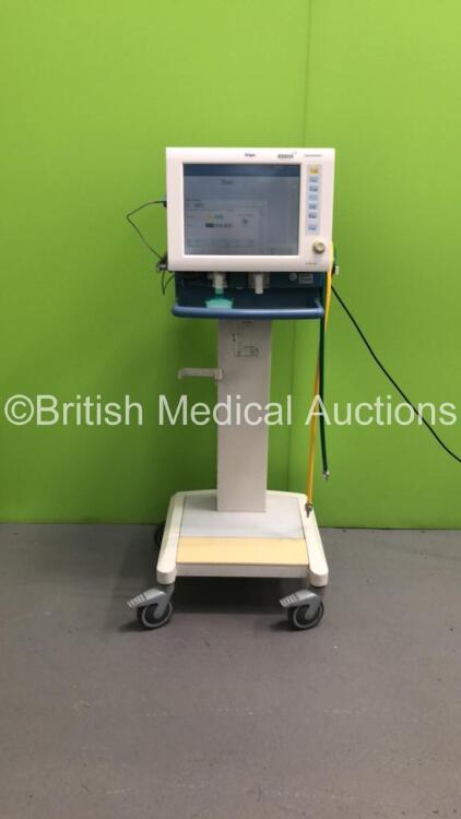 Drager Evita 4 NeoFlow Ventilator on Stand Software Version 07.00 - Running Hours 110528 with CO2 Sensor and Hoses (Powers Up) *S/N DRNF-0008*