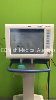 Drager Evita 4 NeoFlow Ventilator on Stand Software Version 07.00 - Running Hours 110528 with CO2 Sensor and Hoses (Powers Up) *S/N DRNF-0008* - 2