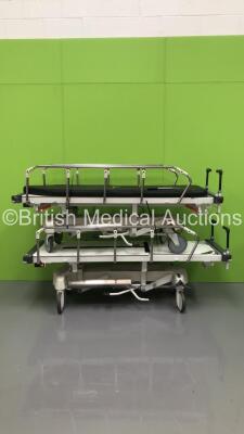 2 x Huntleigh Lifeguard Hydraulic Patient Trolleys with Mattresses (Hydraulics Tested Working) *S/N NA*