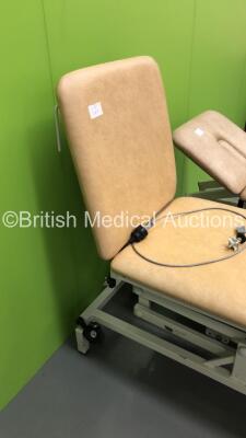 1 x Akron Hydraulic Patient Examination Couch and 1 x Huntleigh Electric Patient Examination Couch (Damage to Cushions - See Pictures) - 2