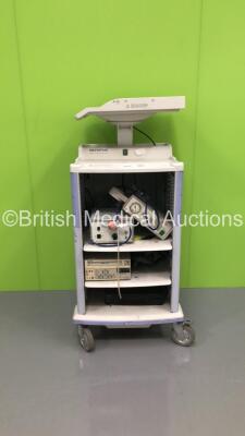 Olympus Stack Trolley with Richard Wolf 2290 Lithoclast Unit, Richard Wolf 2201 Suction Pump and Sony SVO-9500MDP Video Cassette Recorder (Powers Up)