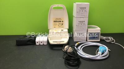 Mixed Lot Including 1 x Medic Aid Porta Neb Nebulizer (Powers Up) 1 x VADI VH-1500 Respiratory Humidifier Unit with 3 x Reusable Humidification Chambers (Powers Up) 3 x Braun ThermoScan Thermometers with Base Units (All Untested Due to No Batteries) 1 x 