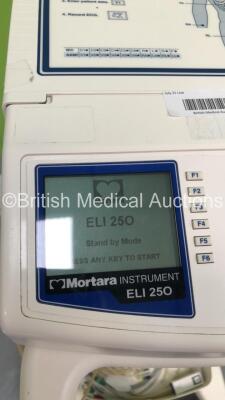 Mortara Instruments ELI 250 ECG Machine on Stand with 10 Lead ECG Leads (Powers Up) *S/N NA* - 2