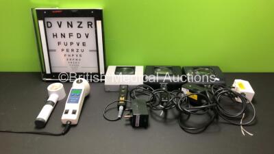 Job Lot Including 1 x Keeler Tearscope Plus (Powers Up) 1 x Eschenbach Magnifier (Powers Up) and 3 x UV Inspection Lamps (2 x No Power)