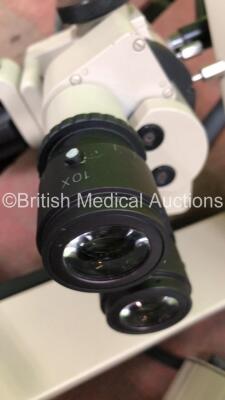 2 x DP Medical Systems Global Microscopes with 4 x 10x Eyepieces, 2 x Light Sources and Arms - 3