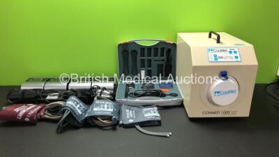 Mixed Lot Including 4 x ResMed S9 AutoSet CPAP Units with Power Supplies, 1 x Carefusion Micro Loop Spirometer in Case, 1 x ConMed 1000 SES Smoke Evacuation System and 4 x Critikon BP Cuffs