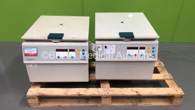 2 x Heraeus Megafuge 1.0 Centrifuges (Both Power Up - 1 x Lid Not Attached)