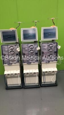 3 x Fresenius Medical Care 5008 CorDiax Dialysis Machines Software Version 4.58 - Running Hours 40307 / 41474 / 22022 (All Power Up)