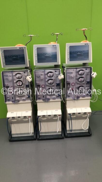 3 x Fresenius Medical Care 5008 CorDiax Dialysis Machines Software Version 4.58 - Running Hours 40307 / 41474 / 22022 (All Power Up)