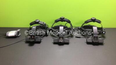 3 x Keeler Vantage Indirect Ophthalmoscopes with 1 x AC Power Supply (1 x Power Up, 2 x No Power)