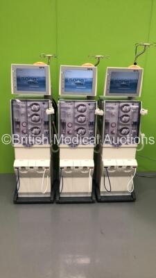 3 x Fresenius Medical Care 5008 CorDiax Dialysis Machines Software Version 4.58 - Running Hours 29603 / 17927 / 29832 (All Power Up)