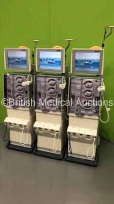 3 x Fresenius Medical Care 5008 CorDiax Dialysis Machines Software Version 4.58 - Running Hours 29603 / 17927 / 29832 (All Power Up) - 5