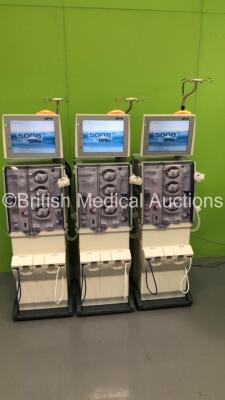 3 x Fresenius Medical Care 5008 CorDiax Dialysis Machines Software Version 4.58 - Running Hours 29603 / 17927 / 29832 (All Power Up) - 6