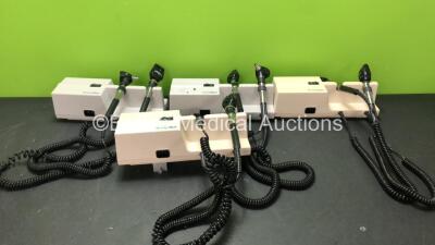 Job Lot of 4 x Welch Allyn Wall Mounted 767 Series Transformers with 8 x Attachments (All Power Up)
